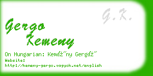 gergo kemeny business card